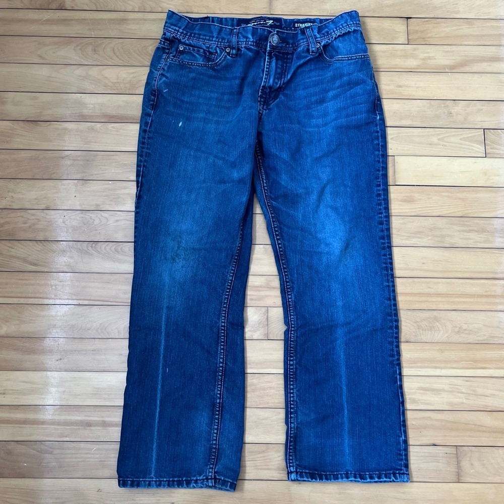 Seven7 Mens Straight Leg Jeans Blue Medium Wash Denim 34x30